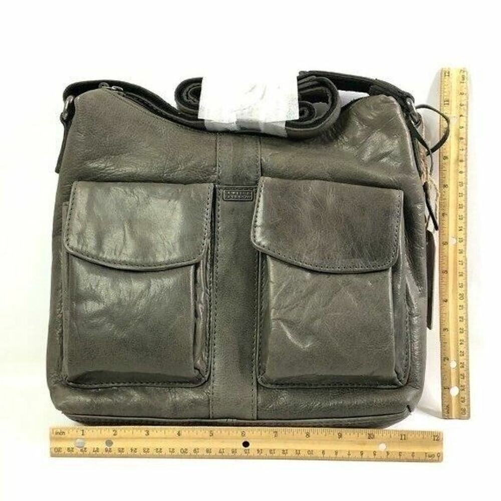 Spikes & Sparrow Gray Leather Frankie Hobo Bag Shoulder Adjustable Crossbody - Picture 1 of 6